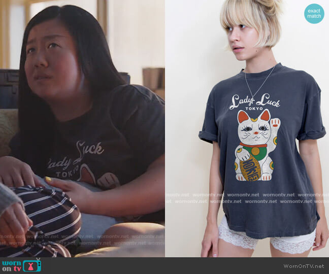 Girl Dangerous Lady Luck Boyfriend Tee worn by Alice Kwan (Sherry Cola) on Good Trouble