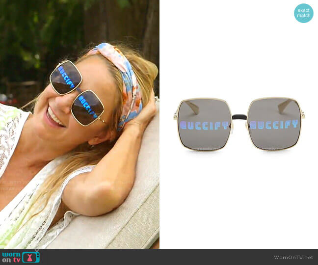 Gucci Guccify Unisex Square Sunglasses worn by Kary Brittingham on The Real Housewives of Dallas