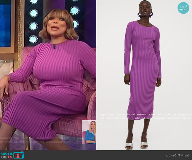H&M Rib Knit Dress worn by Wendy Williams on The Wendy Williams Show