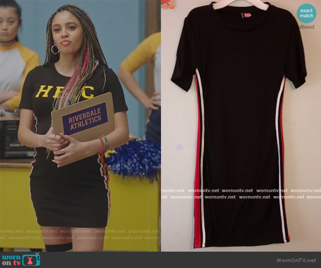 Divided Black Bodycon Dress worn by Toni Topaz (Vanessa Morgan) on Riverdale