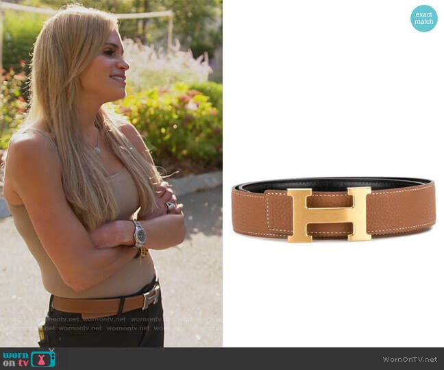 Hermes H buckle reversible belt worn by Jackie Goldschneider on The Real Housewives of New Jersey