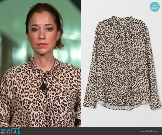 H&M Leopard Blouse worn by Mireya Villarreal on CBS Mornings