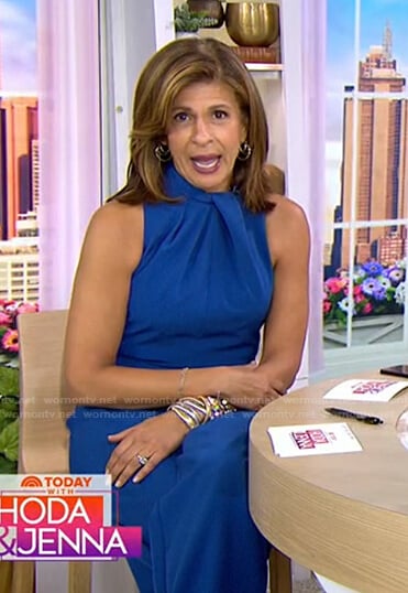 Hoda’s blue twisted halter jumpsuit on Today
