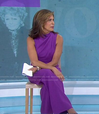 Hoda’s purple sleeveless jumpsuit on Today
