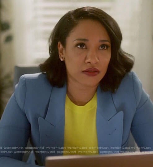 Iris’s blue blazer on The Flash