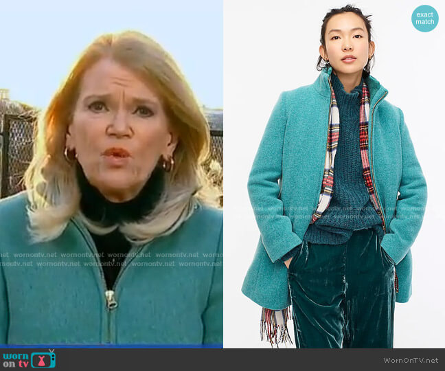 J. Crew Lodge Coat in Italian Stadium worn by Martha Raddatz on Good Morning America