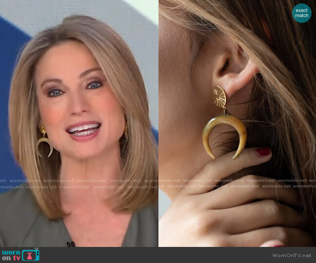 Jane Win x Soko Horn Crescent Earring worn by Amy Robach on Good Morning America