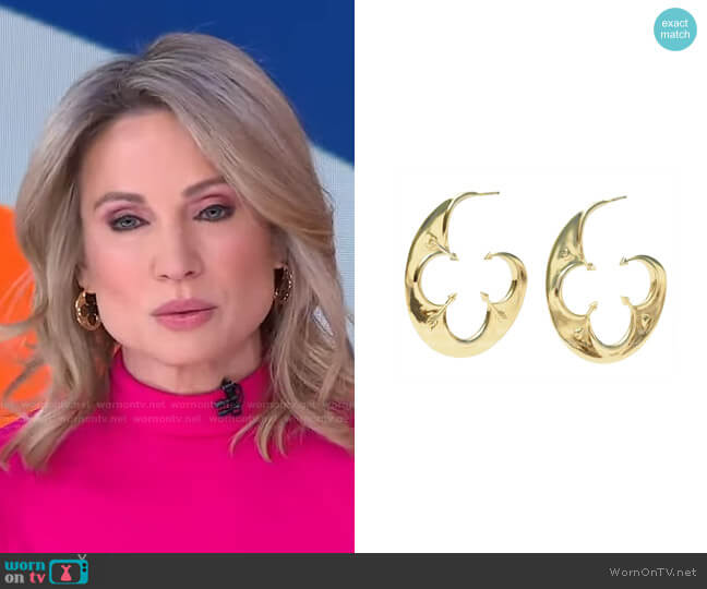 Jane Win Love JW Large Hoop Earring worn by Amy Robach on Good Morning America