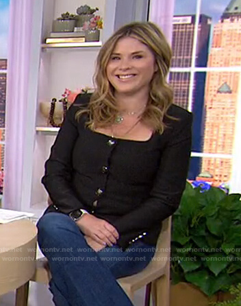 Jenna’s black square neck jacket on Today