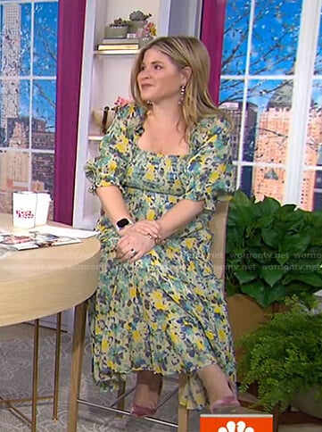 Jenna’s floral smocked midi dress on Today