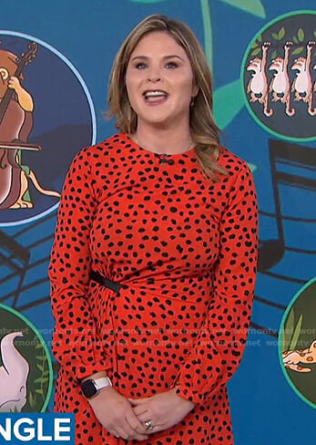 Jenna’s orange polka dot midi dress on Today