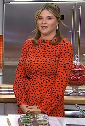 Jenna’s orange polka dot midi dress on Today