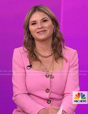 Jenna’s pink square neck top and pants on Today