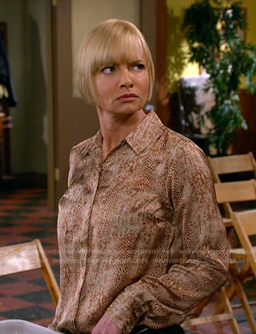 jill’s snake print blouse on Mom