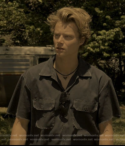 JJ’s navy utility shirt on Outer Banks