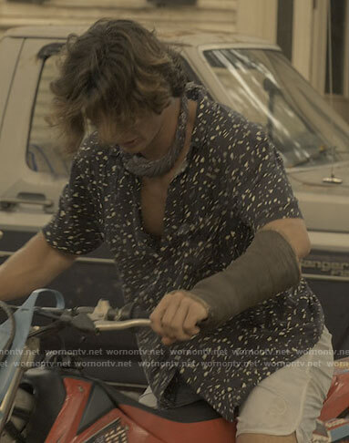 John B’s abstract printed shirt on Outer Banks