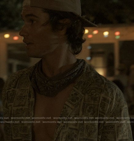 John B’s printed button down shirt on Outer Banks