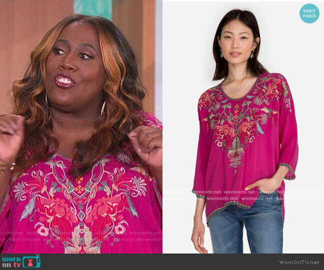 Johnny Was Merseielle Blouse worn by Sheryl Underwood on The Talk