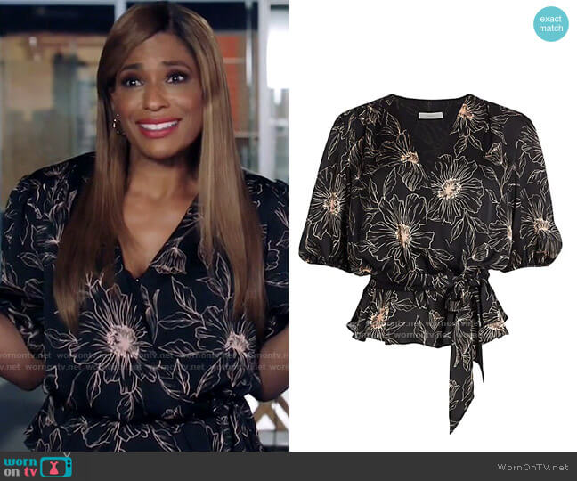 Joie Macie Wrap Top worn by Mika (Kimrie Lewis) on Kenan
