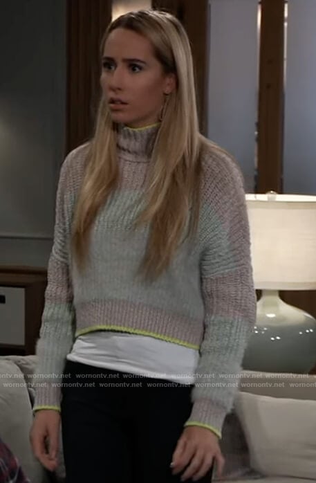 Josslyn’s cropped knit turtleneck sweater on General Hospital