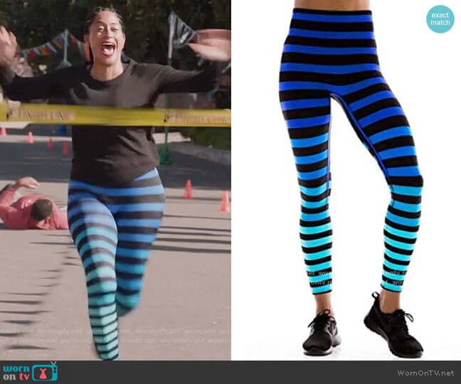 K-Deer Alexis Stripe Leggings worn by Rainbow Johnson (Tracee Ellis Ross) on Black-ish