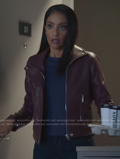 Kelly’s purple leather jacket on Supergirl