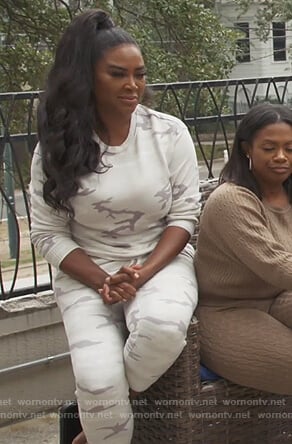 Kenya’s camo print sweatshirt and pants on The Real Housewives of Atlanta