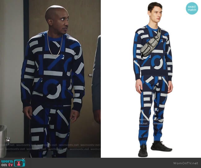 Kenzo Classic Monogram Sweater worn by Gary Williams (Chris Redd) on Kenan