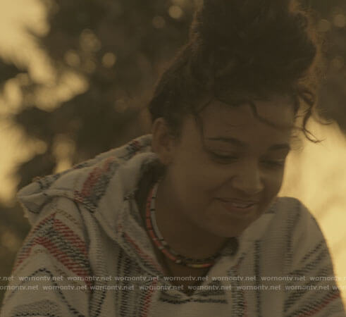 Kiara’s striped hoodie on Outer Banks