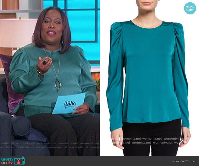 Kobi Halperin Lois Long-Sleeve Silk Blouse worn by Sheryl Underwood on The Talk