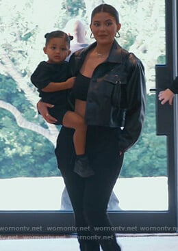 Kylie’s black leather jacket on Keeping Up with the Kardashians