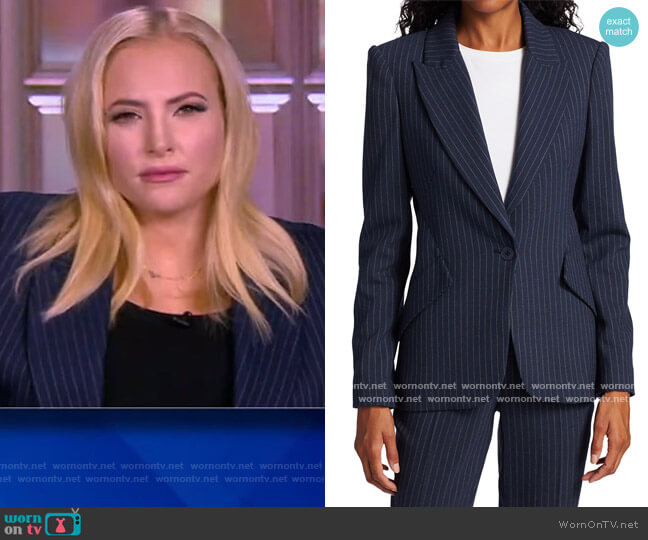 L'Agence Chamberlain Pinstripe Blazer worn by Meghan McCain on The View
