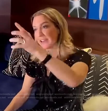 Lara’s sequin tie neck top on Good Morning America