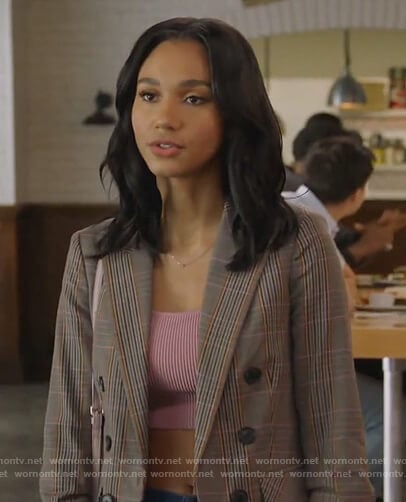Layla’s gray plaid blazer on All American