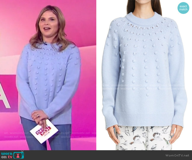 Lela Rose Oversize High/Low Wool & Cashmere Sweater worn by Jenna Bush Hager on Today