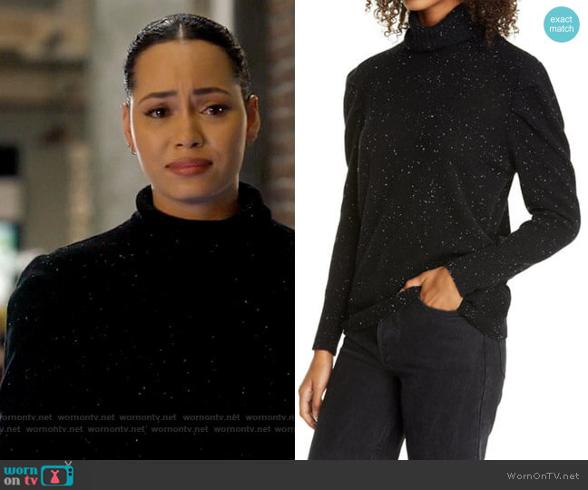 Line Nicolette Cashmere Turtleneck Sweater worn by Macy Vaughn (Madeleine Mantock) on Charmed