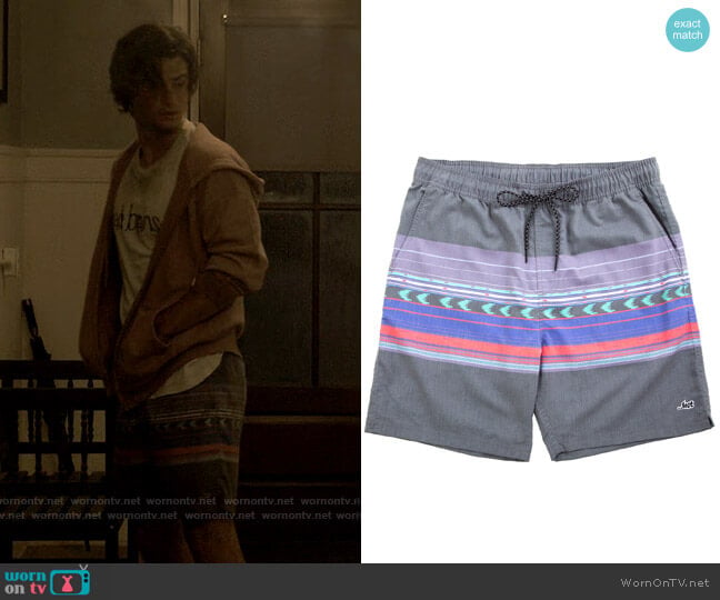 Lost Hazard E-Waist Beachshort Black worn by John B (Chase Stokes) on Outer Banks