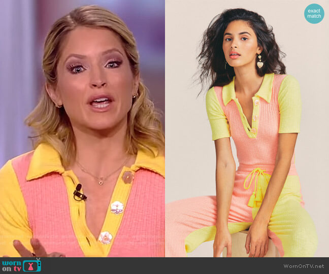 Love Shack Fancy Lynx Bodysuit worn by Sara Haines on The View