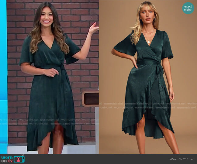 Lulus Wrapped Up In Love Dress worn by Manuela Arbeláez on The Price is Right