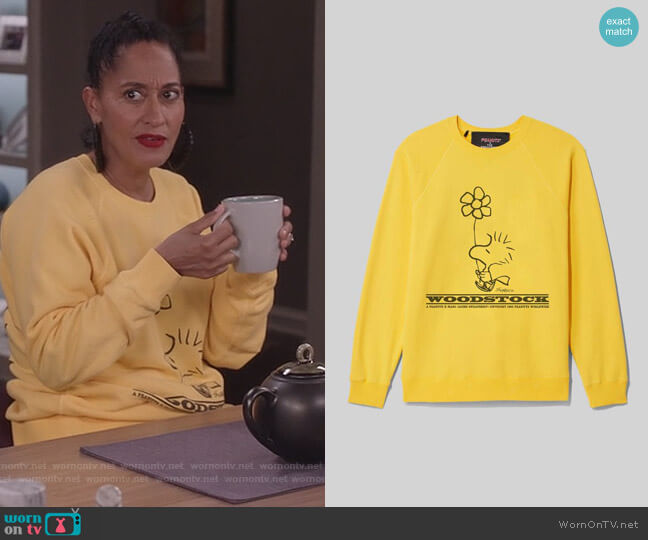 Marc Jacobs Peanuts X Mens Sweatshirt worn by Rainbow Johnson (Tracee Ellis Ross) on Black-ish