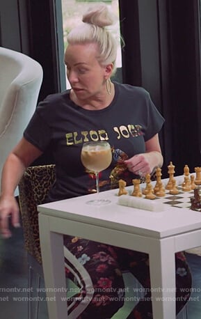 Margaret’s floral side stripe pants on The Real Housewives of New Jersey