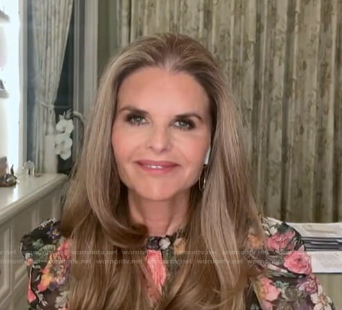 Maria’s black floral mock neck dress on Today