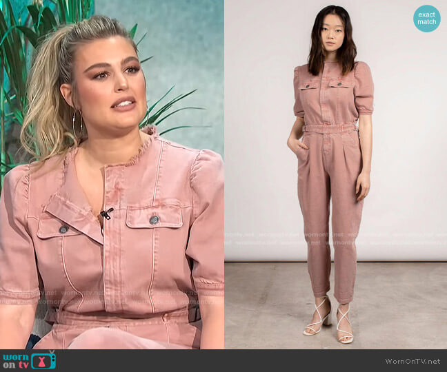 Mauby Puff Sleeve Jumpsuit worn by Carissa Loethen Culiner on E! News