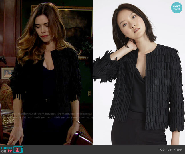Milly Fringe Embroidery Jacket worn by Victoria Newman (Amelia Heinle) on The Young and the Restless