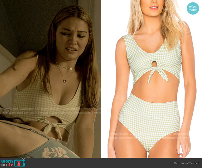 Montce Swim Vert Gingham Bikini worn by Sarah Cameron (Madelyn Cline) on Outer Banks