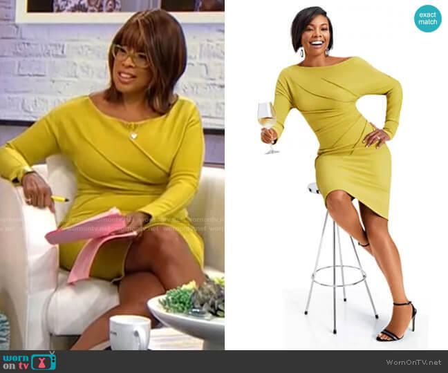 New York & Company Pleated Sheath Dress - Gabrielle Union Collection worn by Gayle King on CBS Mornings