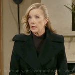 Nikki’s black belted coat on The Young and the Restless