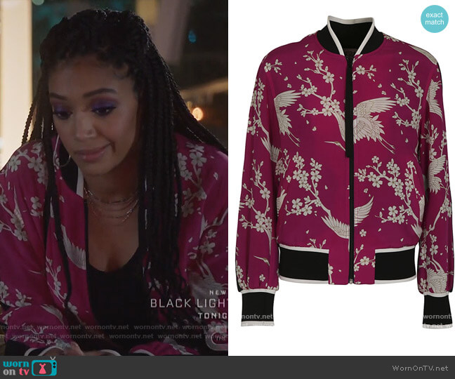 N.21 Floral Bomber Jacket worn by Olivia Baker (Samantha Logan) on All American