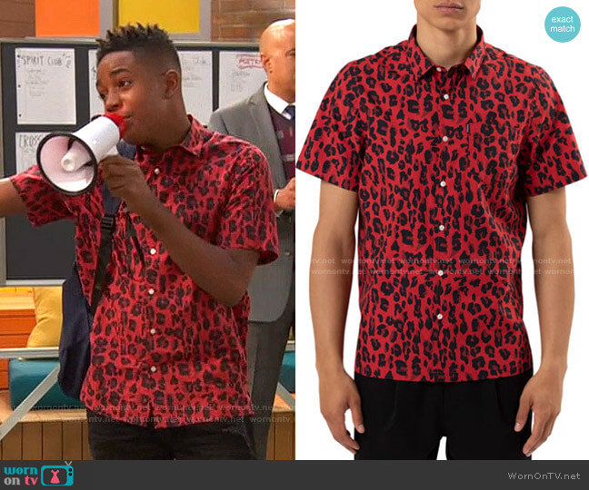 Ovadia Leopard-Print Woven Shirt worn by Booker Baxter (Issac Ryan Brown) on Ravens Home