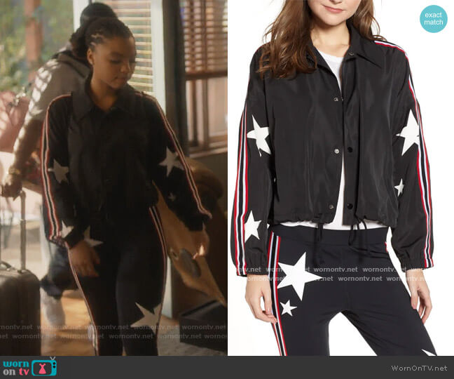 Pam & Gela Star Drawstring Track Jacket worn by Jazlyn Forster (Chloe Bailey) on Grown-ish